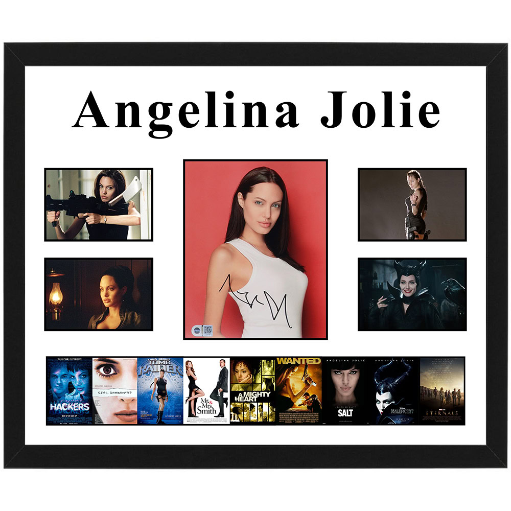 Angelina Jolie Signed & Framed 8×10 Photograph Career Displa...