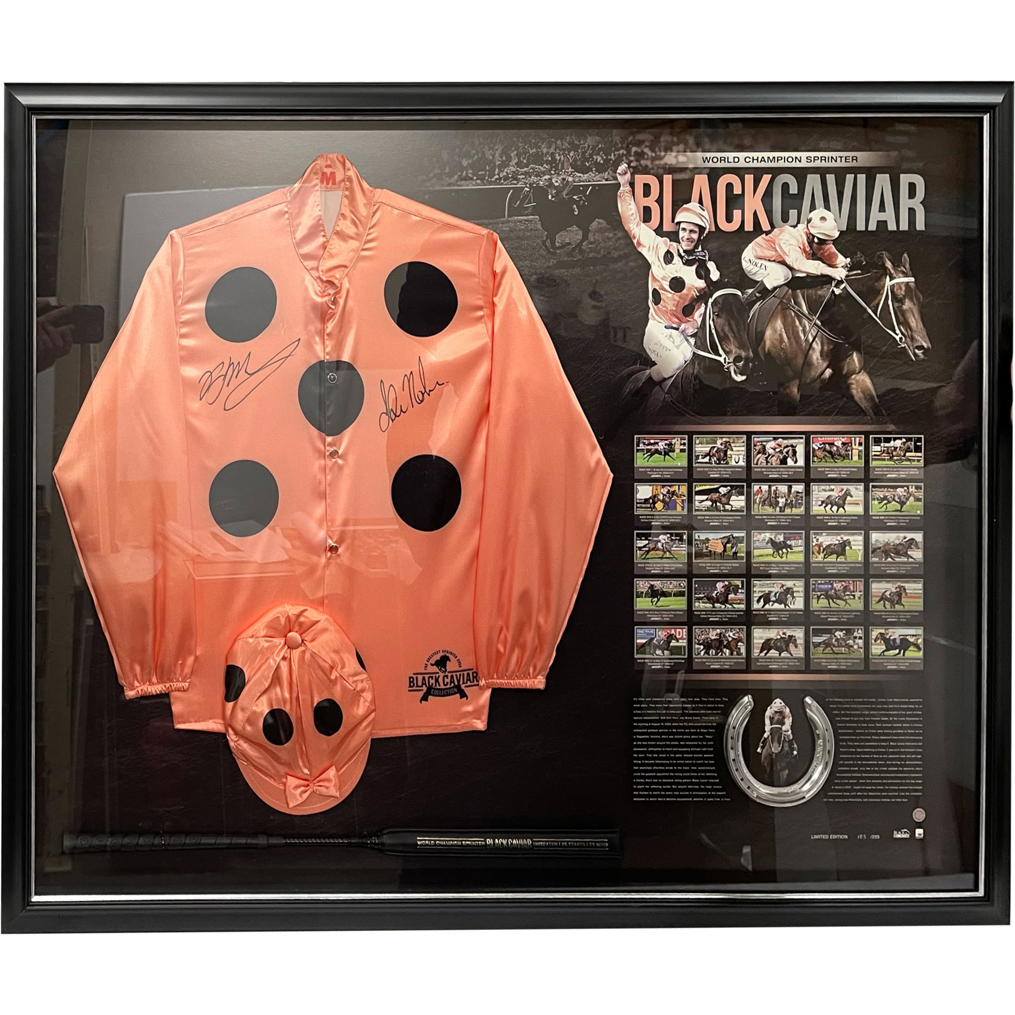 Black Caviar Luke Nolen & Peter Moody Signed & Framed Retire...