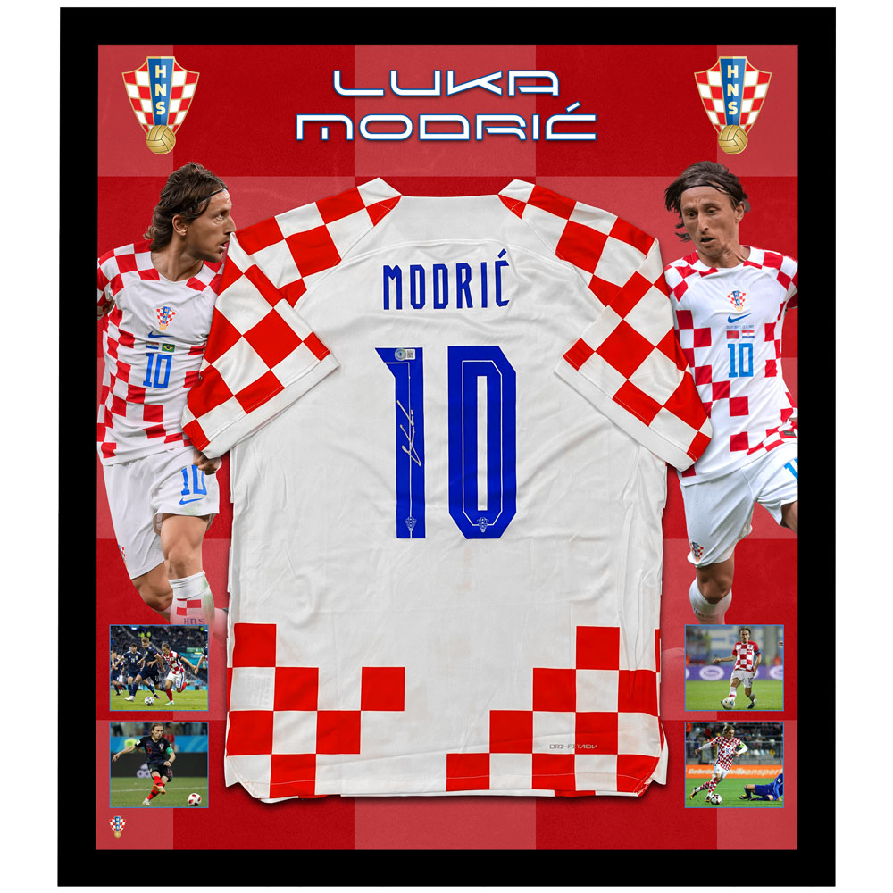 Soccer – Luka Modric Signed & Framed Croatia Jersey (Beckett Ho...