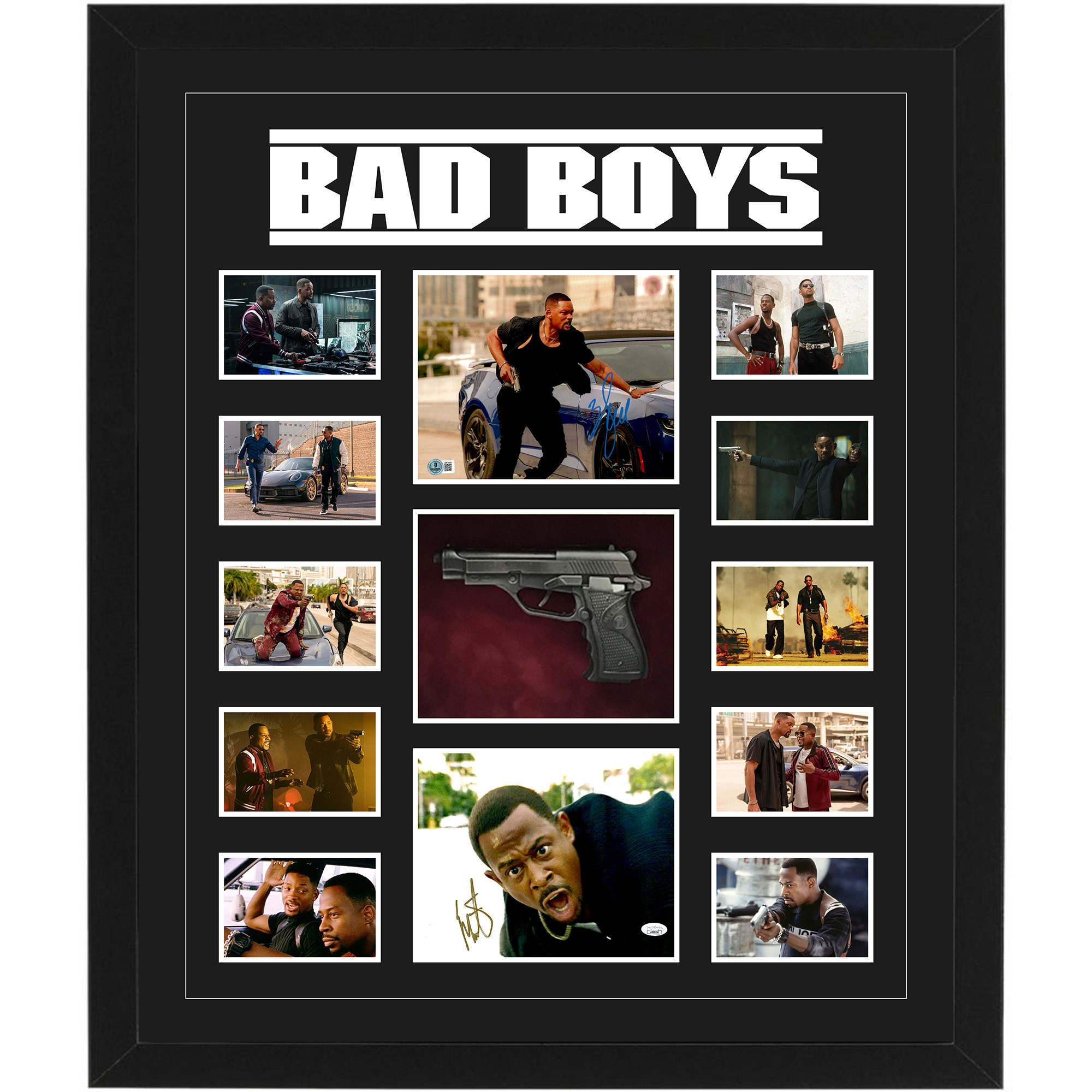 WILL SMITH & MARTIN LAWRENCE Signed & Framed BAD BOYS Displa...