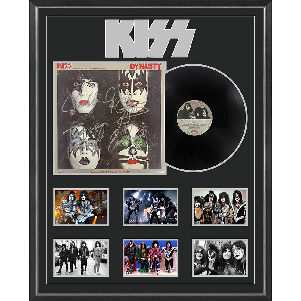 KISS Signed & Framed Dynasty Album Cover #36692