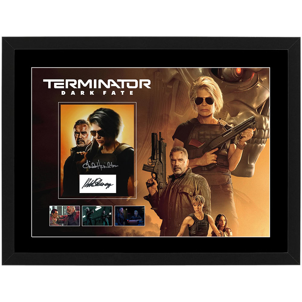 Arnold Schwarzenegger & Linda Hamilton Signed & Framed Termi...