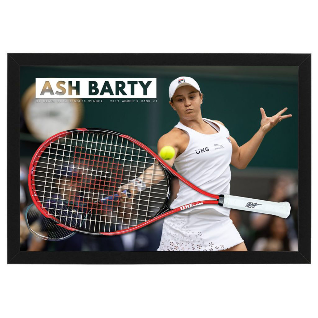 Ash Barty Signed & Framed Tennis Racquet #37364