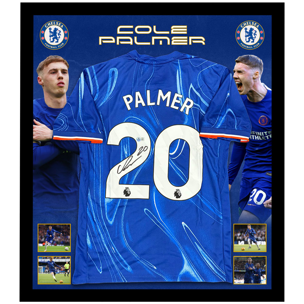 Soccer – COLE PALMER Signed & Framed Chelsea Jersey (Beckett Ho...