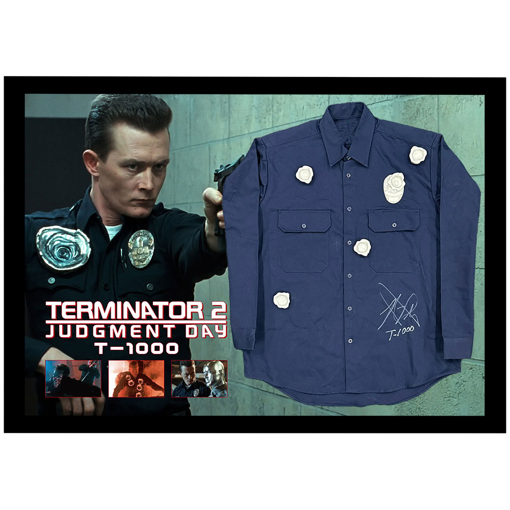 ROBERT PATRICK Signed & Framed Terminator 2 Police Shirt