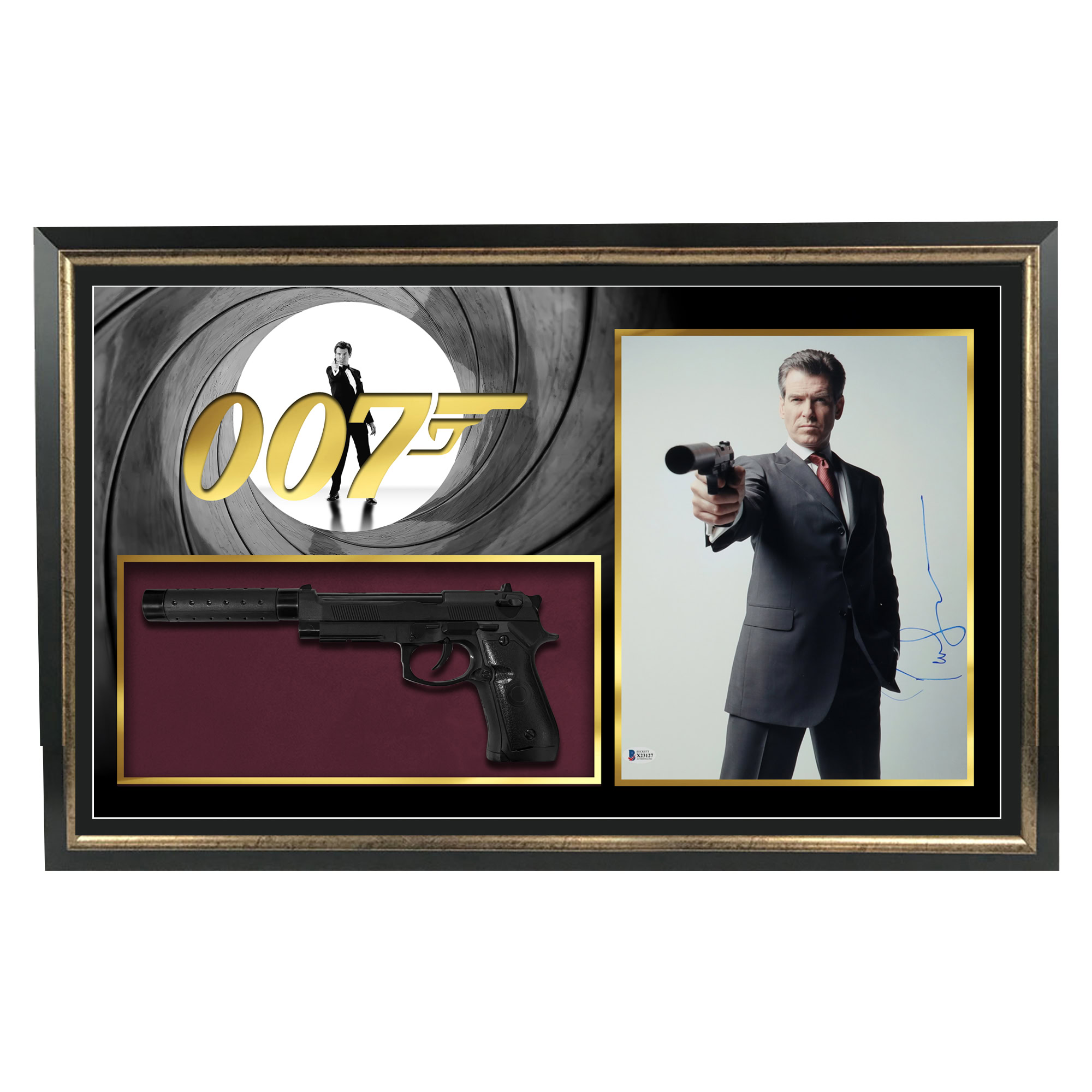 Pierce Brosnan Signed & Framed 11×14 Photo Display with Prop...