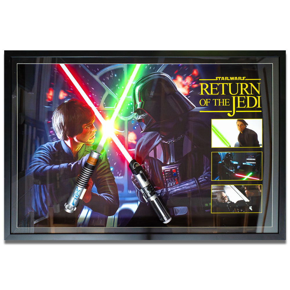 Star Wars – Mark Hamill & David Prowse Signed and Framed Li...
