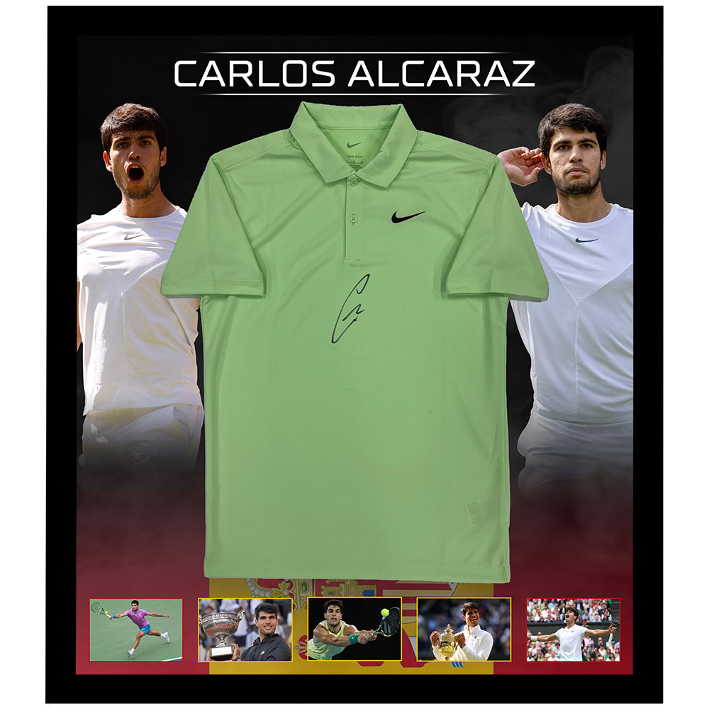 Carlos Alcaraz Signed & Framed Nike Tennis Shirt