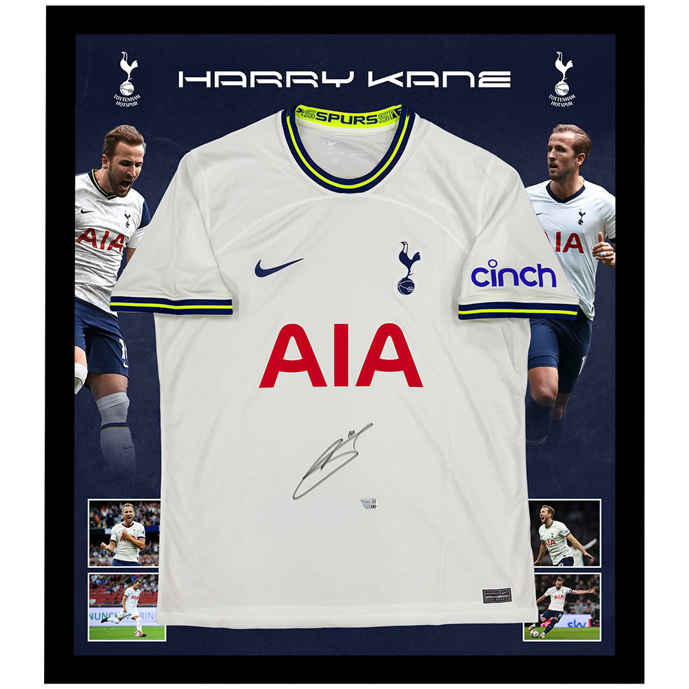 HARRY KANE Signed & Framed Tottenham Soccer Jersey (Fanatics)