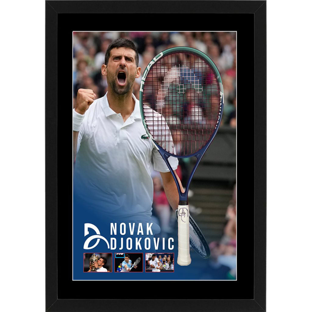 Novak Djokovic Signed & Framed Head Tennis Racquet