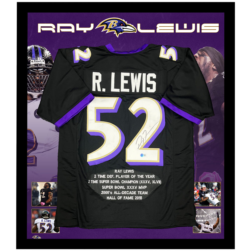 NFL – Ray Lewis Signed & Framed Baltimore Ravens Jersey (Becket...