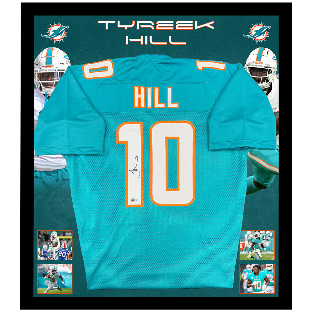 NFL – TYREEK HILL Signed & Framed Miami Dolphins Jersey (Becket...