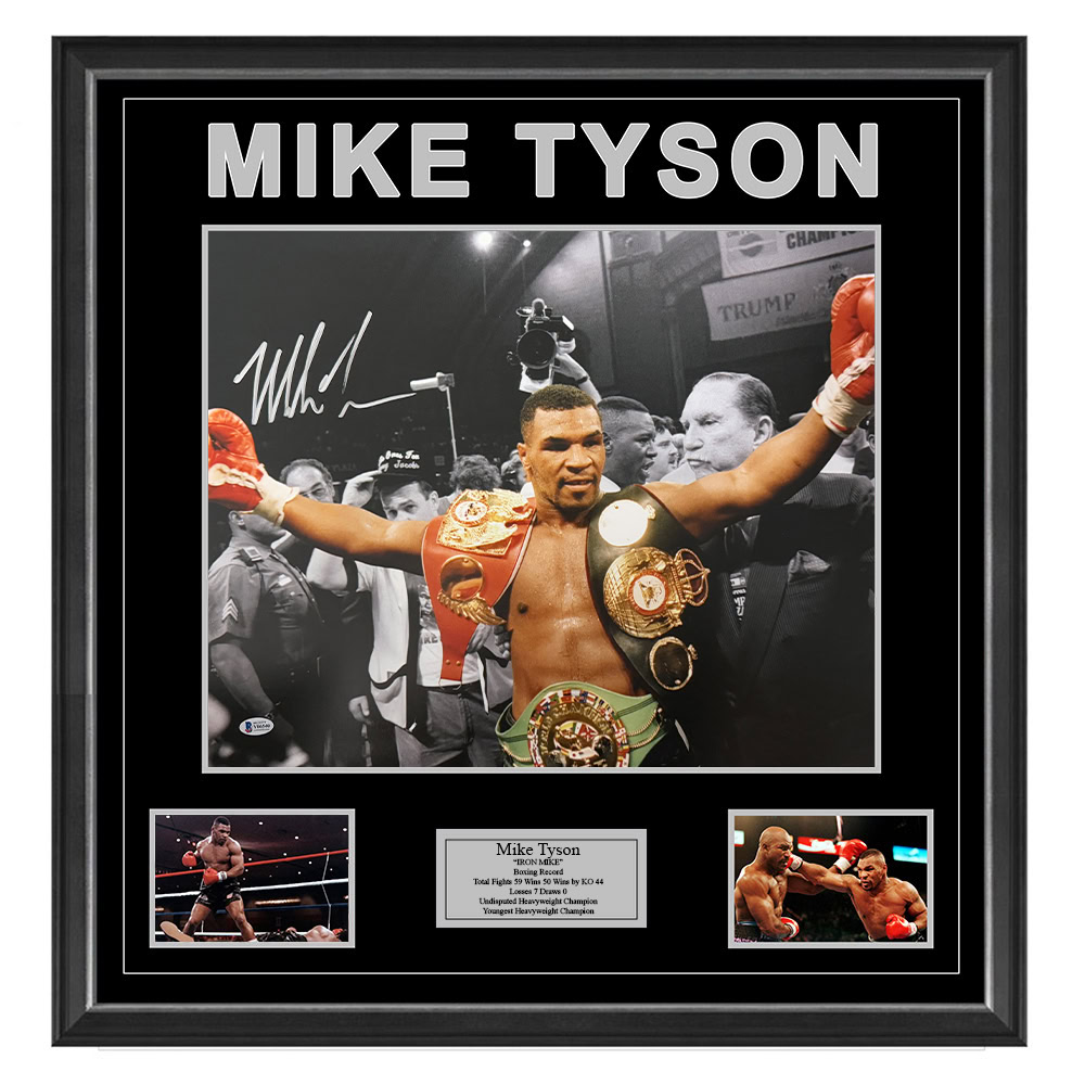 Boxing – Mike Tyson – Signed & Framed 16×20 Phot...