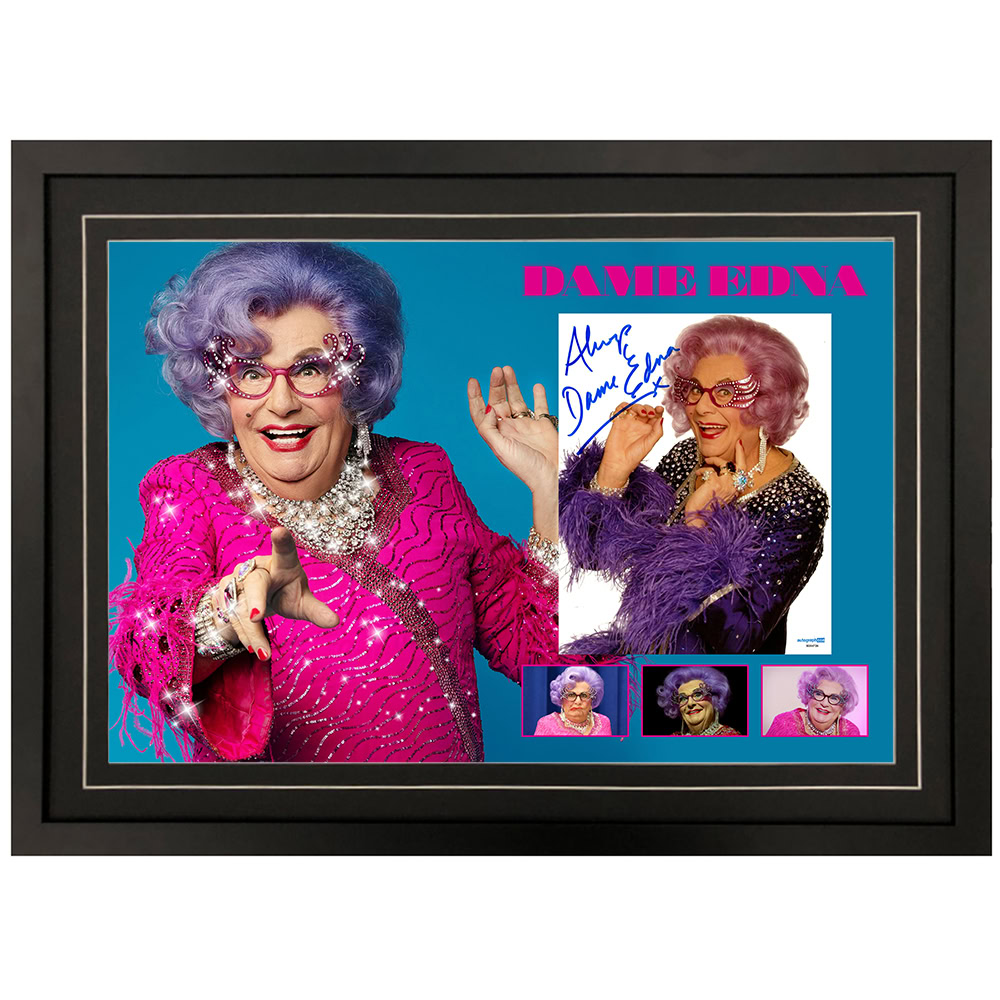 Dame Edna (Barry Humphries) Signed & Framed 8×10 Photo (ACOA...