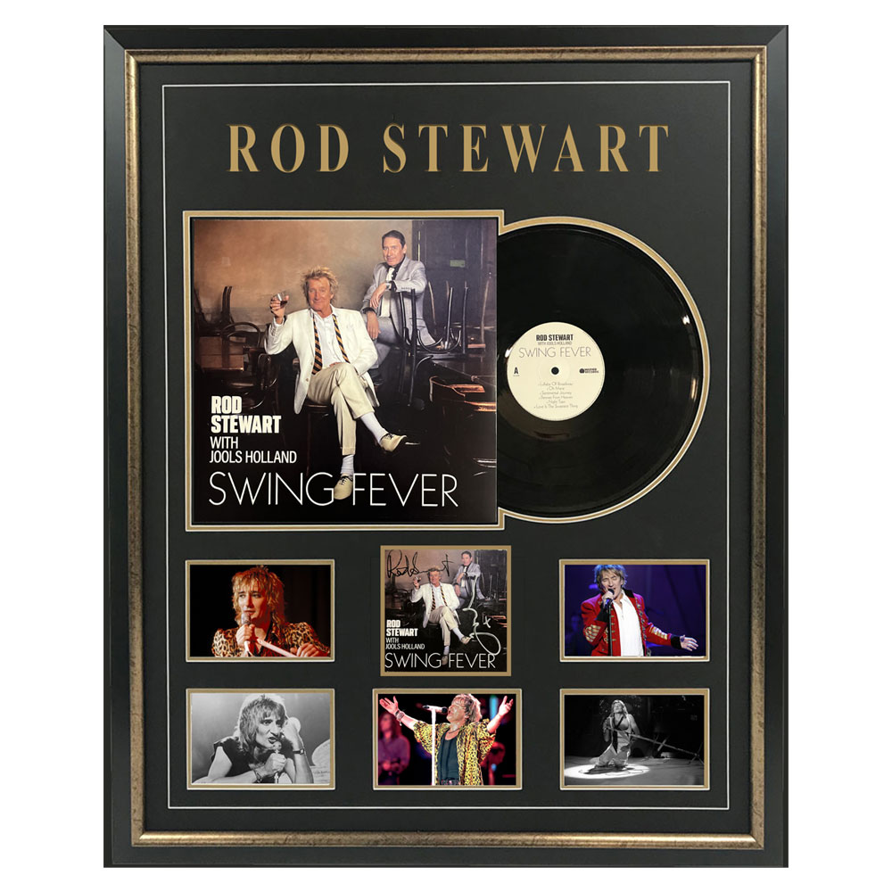 Music – Rod Stewart Signed & Framed Swing Fever CD Art Card...