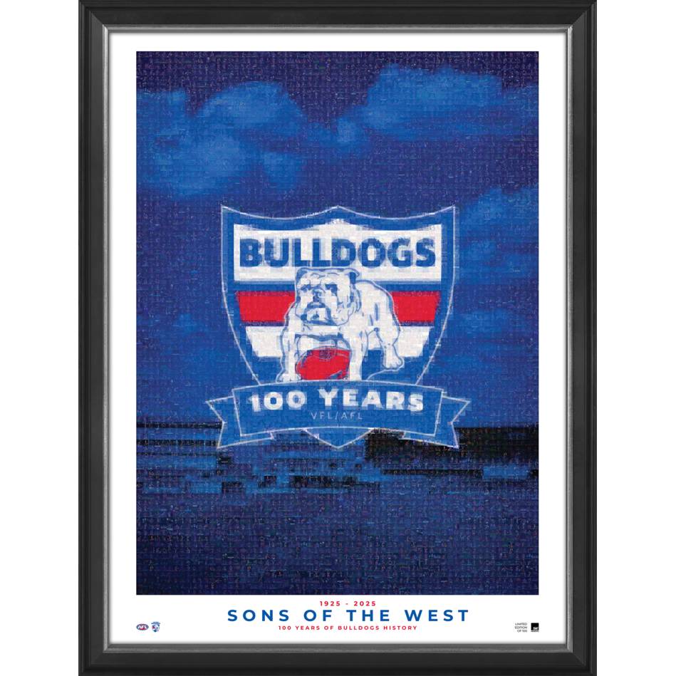 Western Bulldogs 100 Years Framed Mosaic Limited Edition Sportsprint