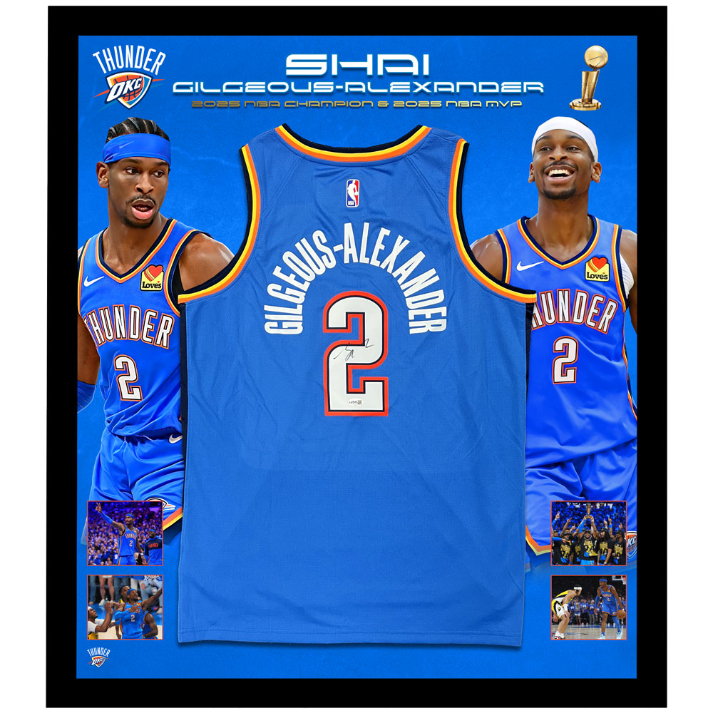 Shai Gilgeous-Alexander Signed & Framed OKC Thunder Jersey 2025 N...