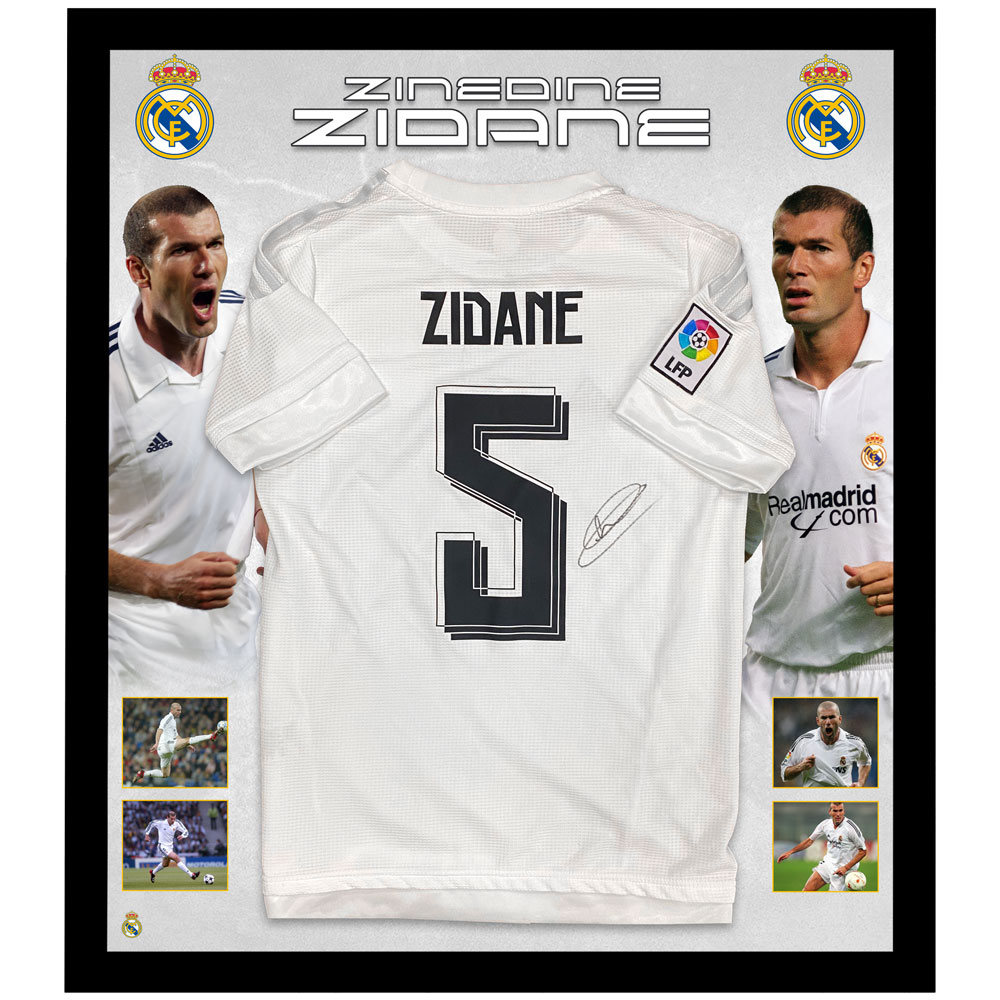 Soccer – Zinedine Zidane Signed & Framed Real Madrid Jersey