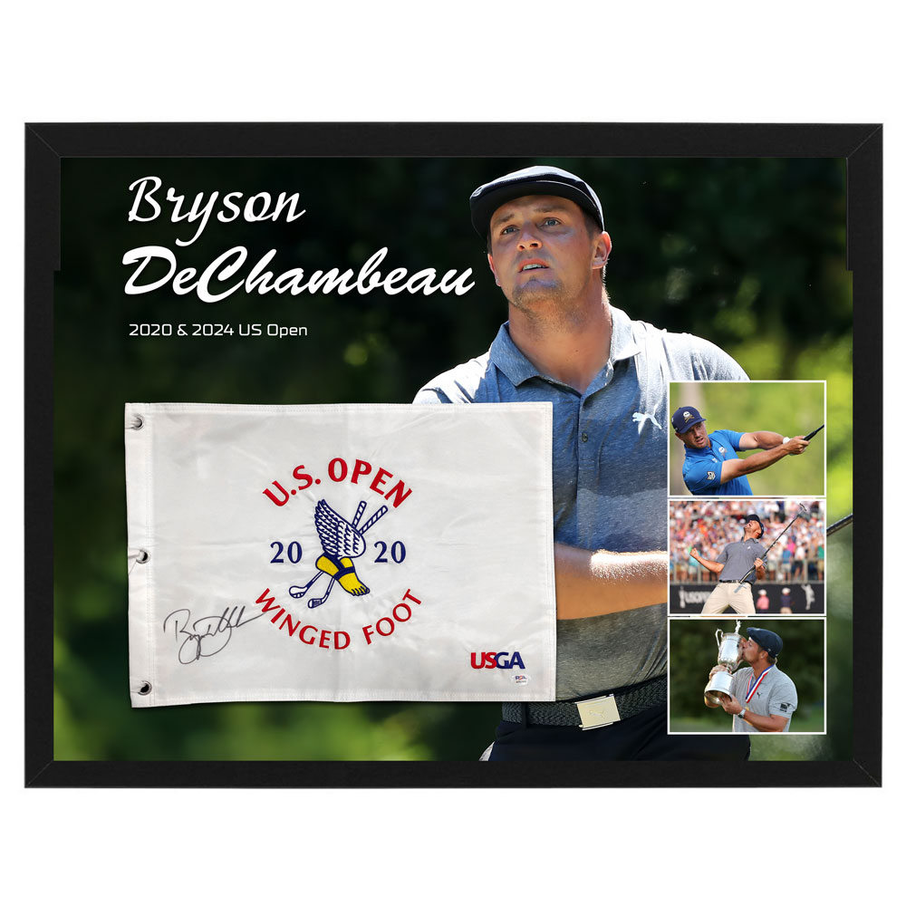 Golf – Bryson DeChambeau Signed & Framed 2020 US Open Flag ...
