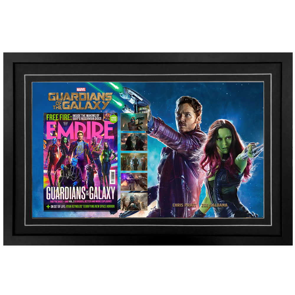 Chris Pratt & Zoe Saldana Signed and Framed Guardians of the Gala...