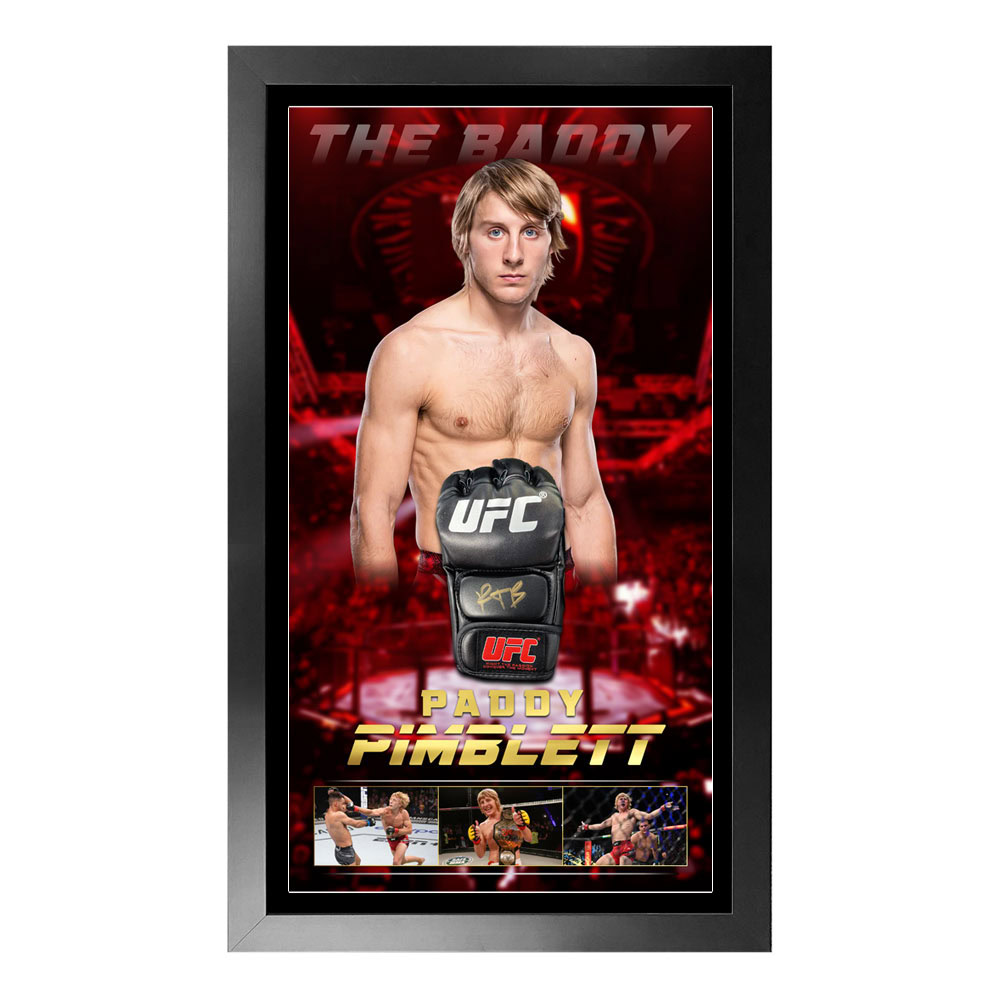 UFC – Paddy Pimblett Signed & Framed UFC Glove (Beckett Hol...
