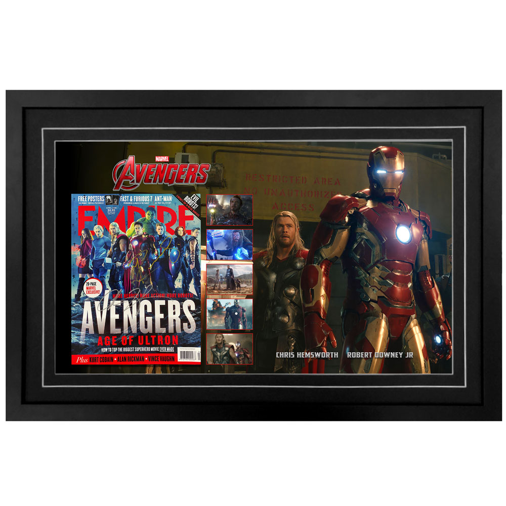 Robert Downey Jr & Chris Hemsworth Signed and Framed Display