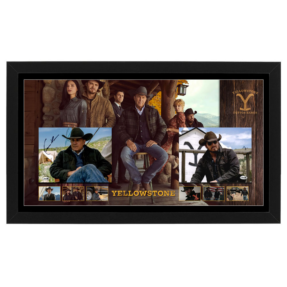 Kevin Costner & Cole Hauser Signed & Framed “Yellowsto...