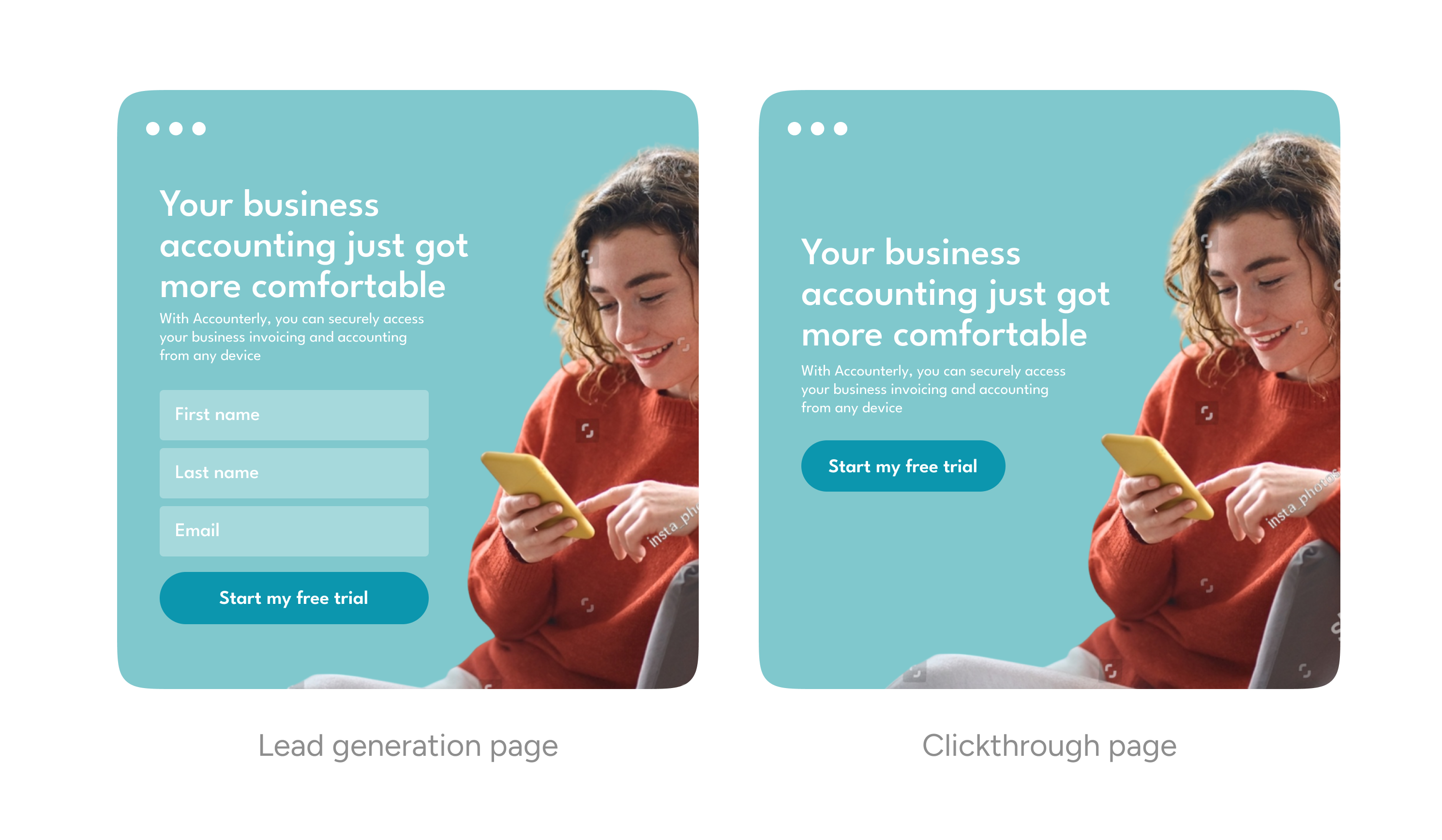 A comparison of clickthrough and lead gen pages