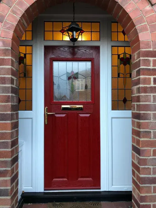red coloured composite door