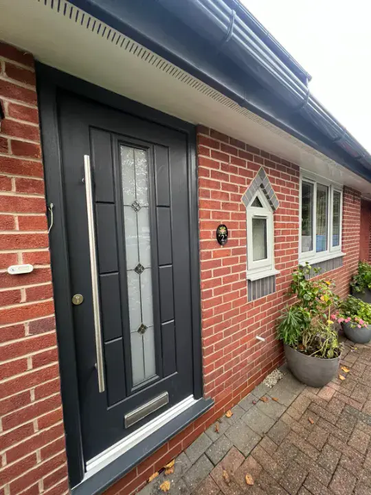 black front door