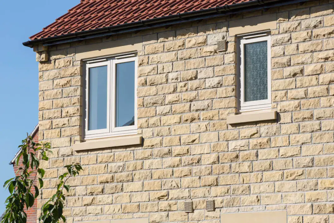 cream flush sash window