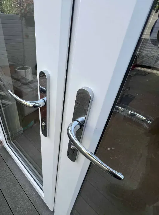 close shot of conservatory french door