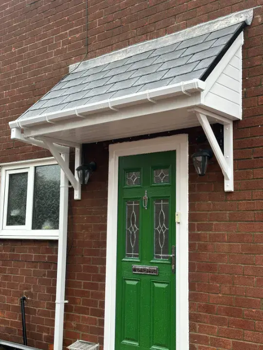 green front door