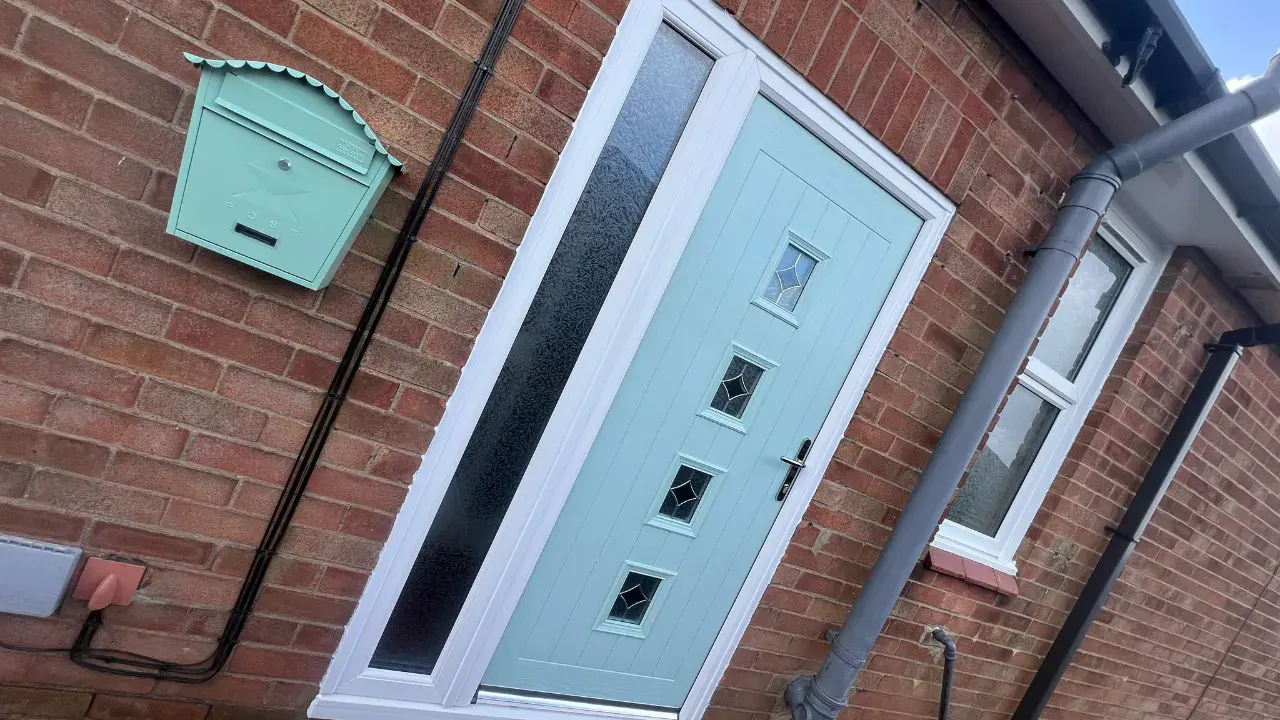 green front door