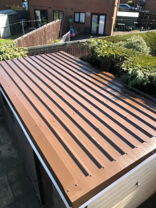 brown steel roof