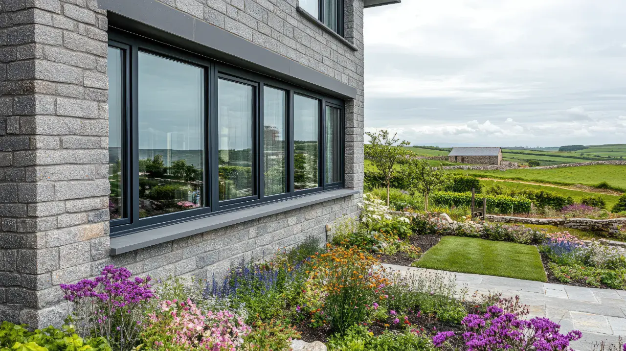 aluminium window with garden view