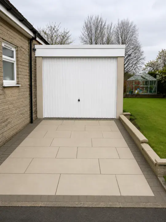 white garage door