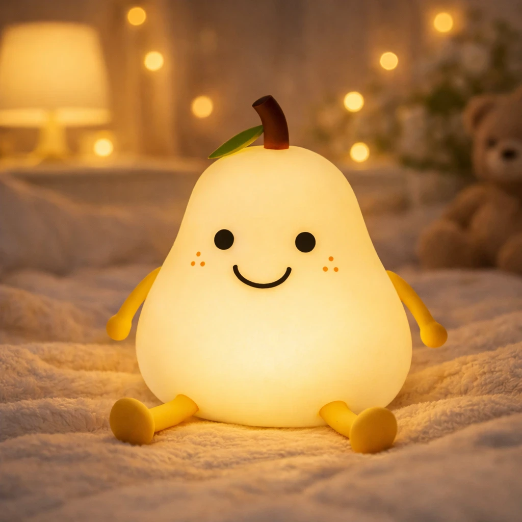 Hruška LED nočná lampa silikónová