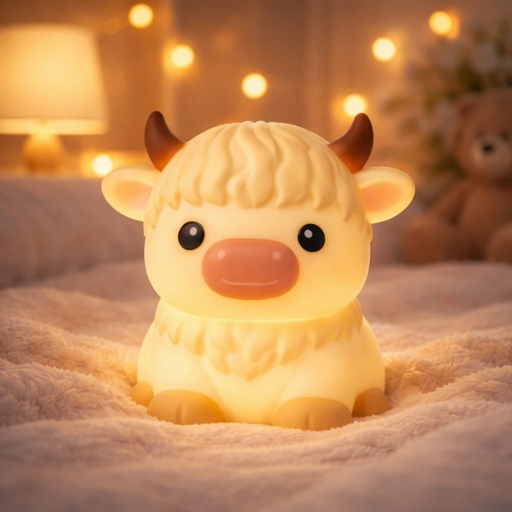 Kravička LED nočná lampa silikónová