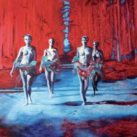 WALD ROT 
 oil on canvas, 100x140cm, 2011