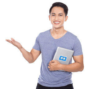 Gesturing with laptop