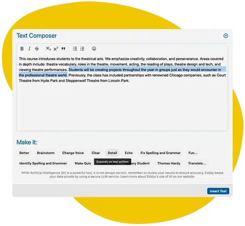 Edsby Teacher AI Assistant composition sheet