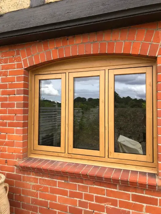 flush window made of timber