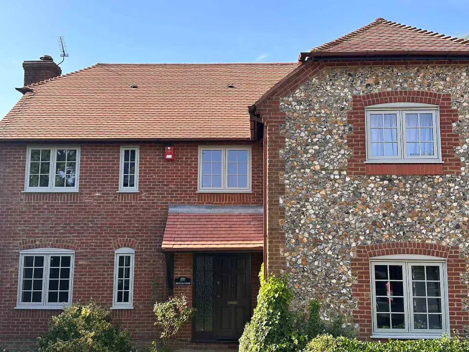 multiple flush sash windows of house