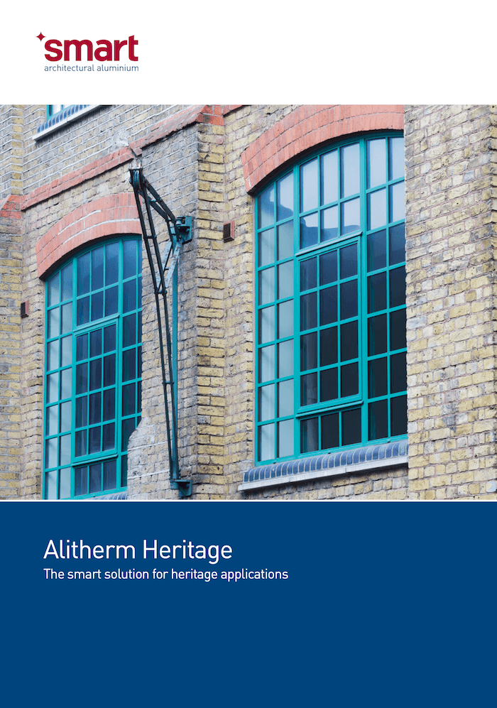 Alitherm Heritage aluminium windows installed in a heritage brick building with traditional steel look styling