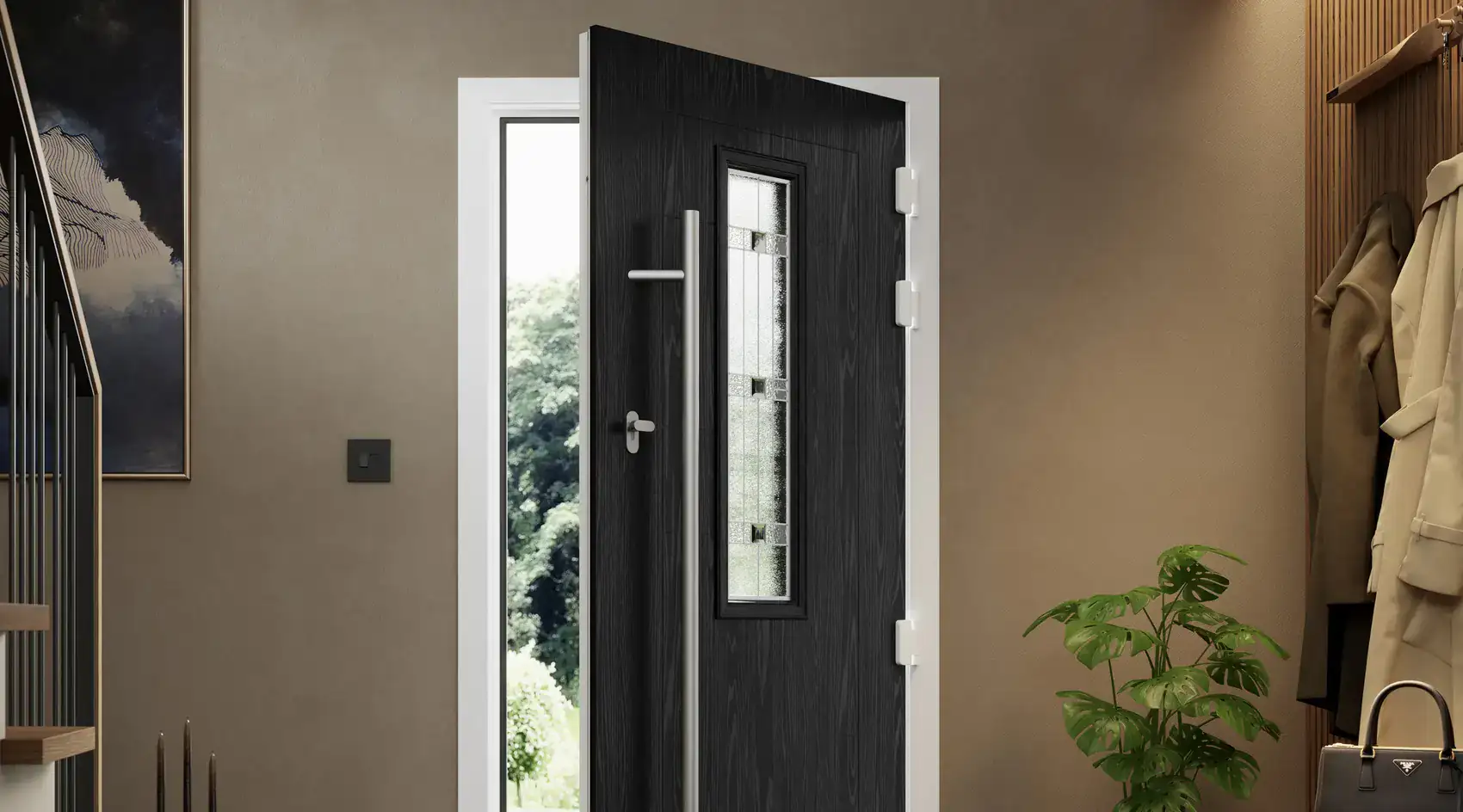 modern black front door