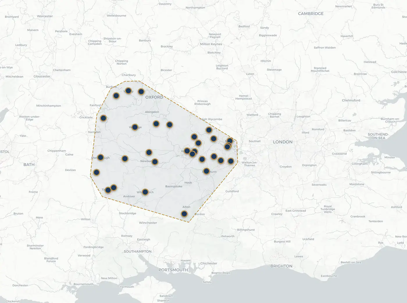 areas we cover map graphic