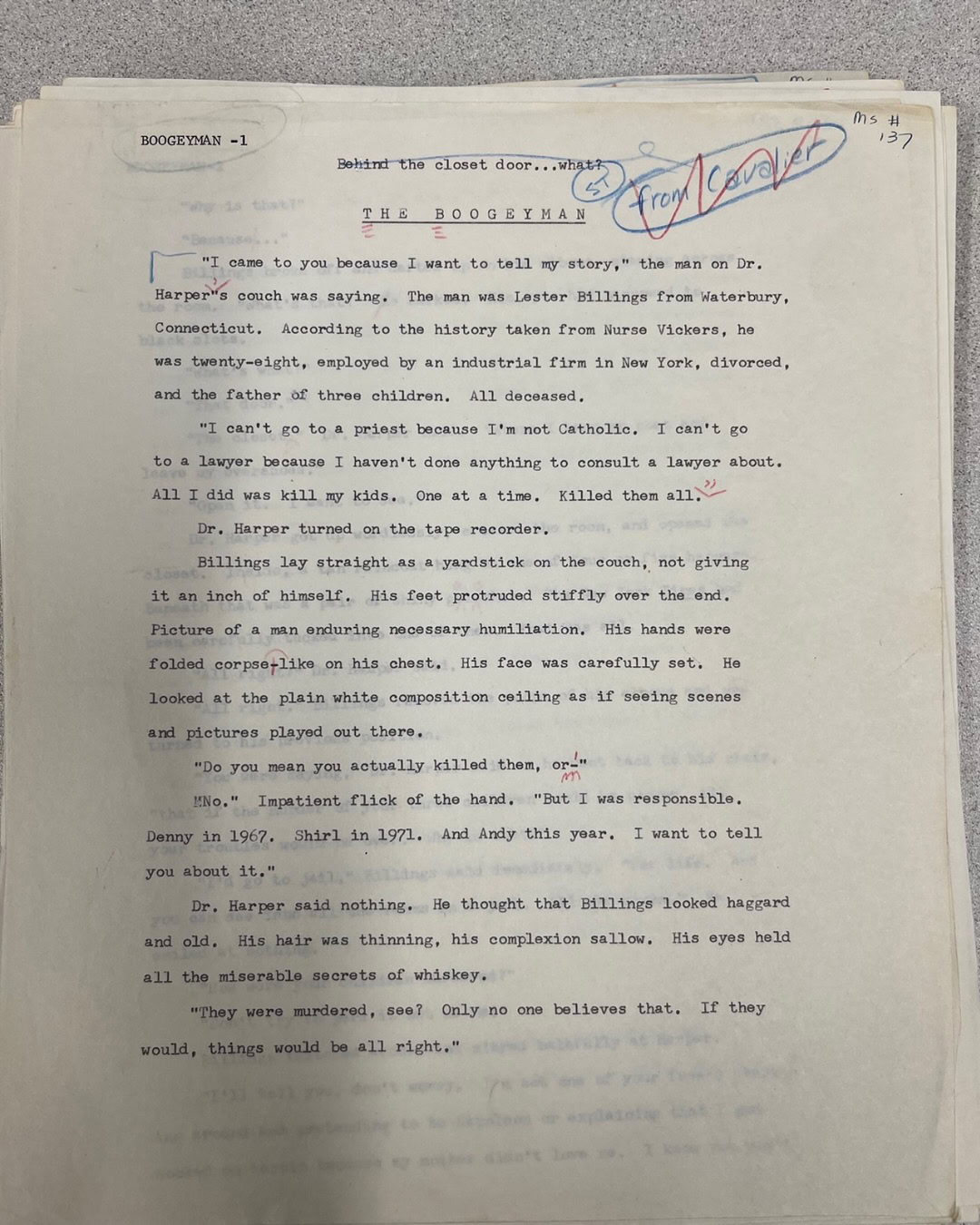 Estratto dalla edizione americana di Monster in the archives