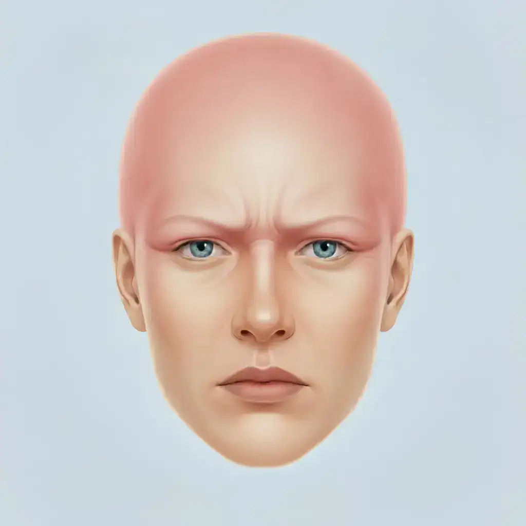 Clinical illustration showing Swelling after a hair transplant, highlighting realistic scalp texture, localized reaction, and medical accuracy. Professional lighting and clean background designed for educational use.