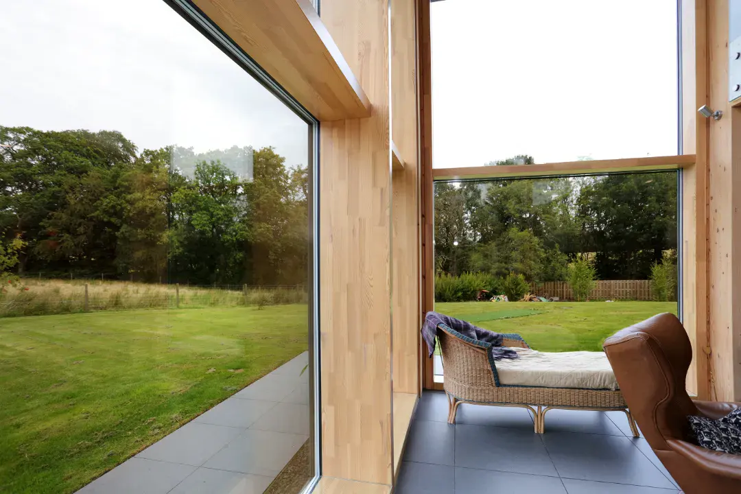 timber framed window at dollar scotland